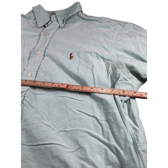 Ralph Lauren Mens Classic Fit Long Sleeve Shirt Size 17 1/2 32-33 Green Top - Picture 6 of 7